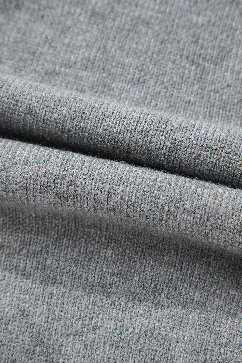 Medium Grey Drawstring Hooded Button Up Drop Shoulder Sweater Cardigan eAura