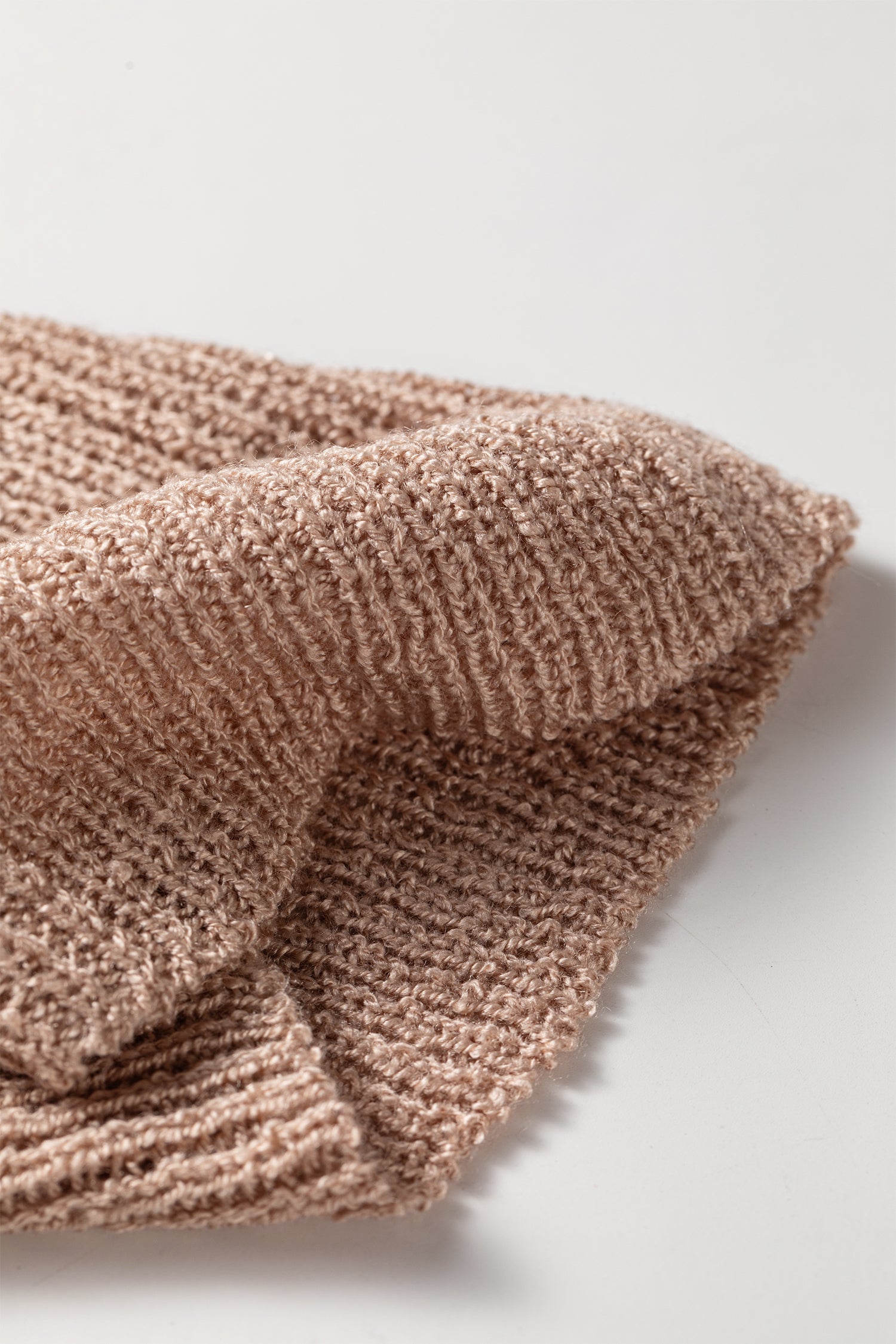 Hollowed Pattern Knit Drop Shoulder Open Sweater Cardigan – Old Rose