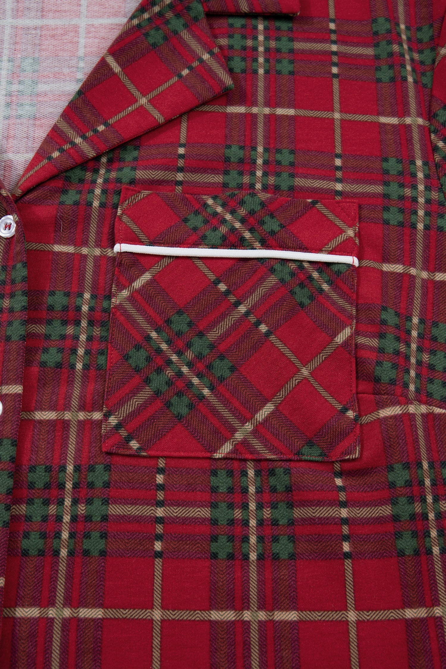 Plus Size Plaid Short Sleeve Shirt Pyjama Set - eAura