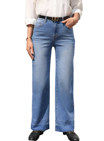 Raw Hem Straight High Rise Loose Jeans - Blue / 4 - Bottoms/Jeans