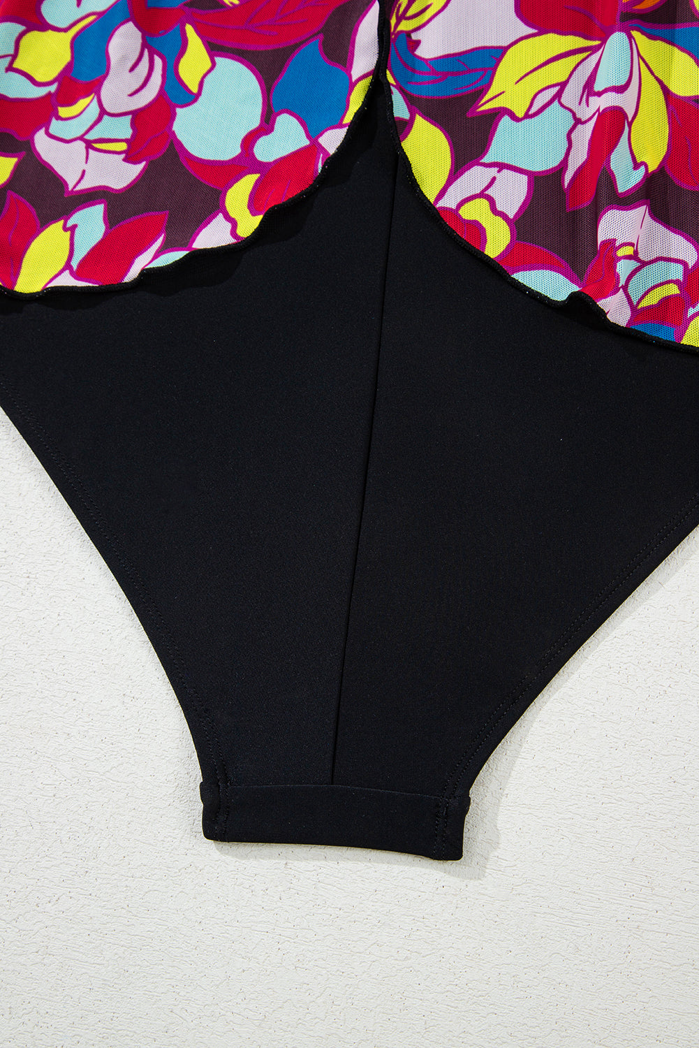 Purple Floral Print O Neck Open Back One Piece Swimsuit BB Fashion Outlet