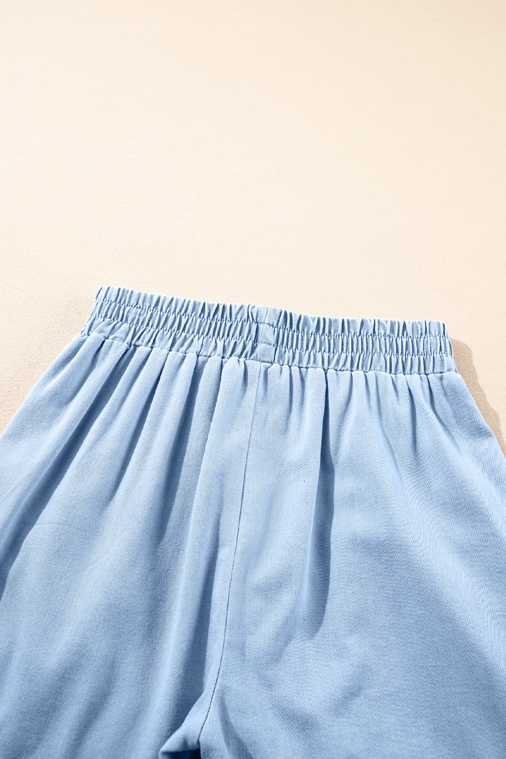 Beau Blue Light Wash Pocketed Wide Leg Denim Shorts eAura