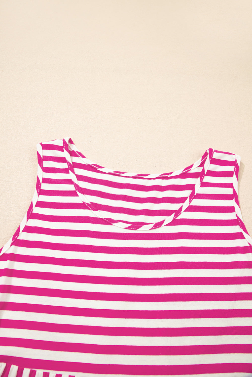 Stripe U-Neck Sleeveless Loose Fit Mini Dress eAura