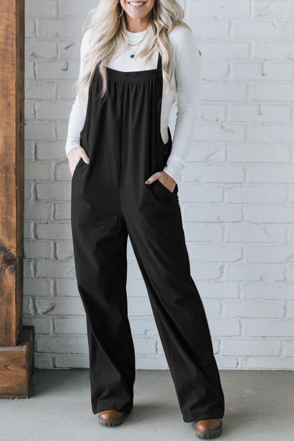 Jungle Green Solid Pocketed Loose Fit Corduroy Overall eAura