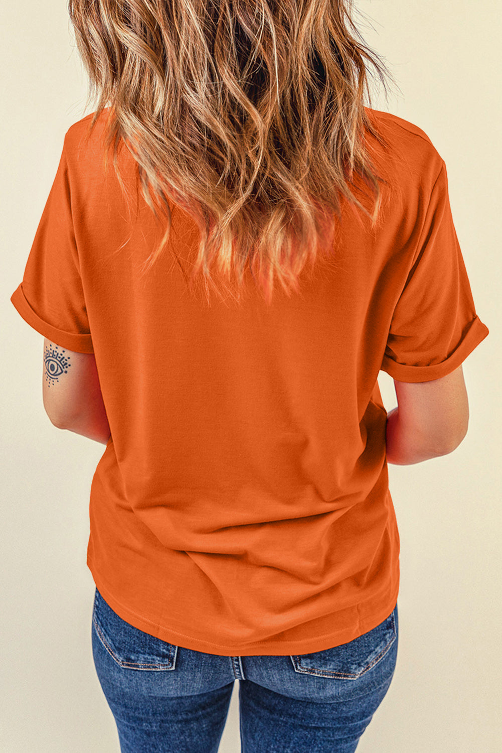 Bright Casual Plain Crew Neck Tee - eAura