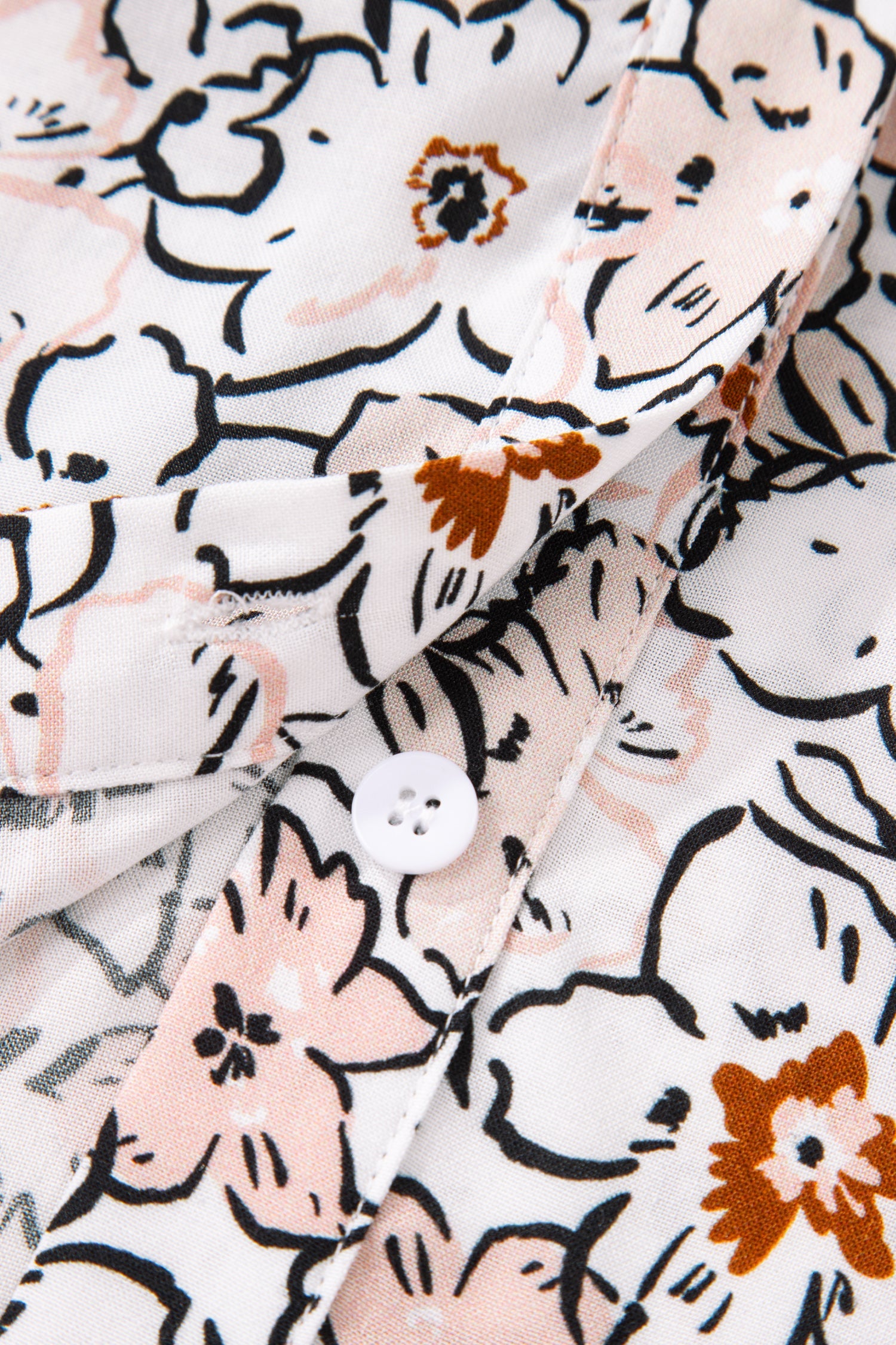 Bold Floral Print Frilled Puff Sleeve Button Down Shirt - eAura