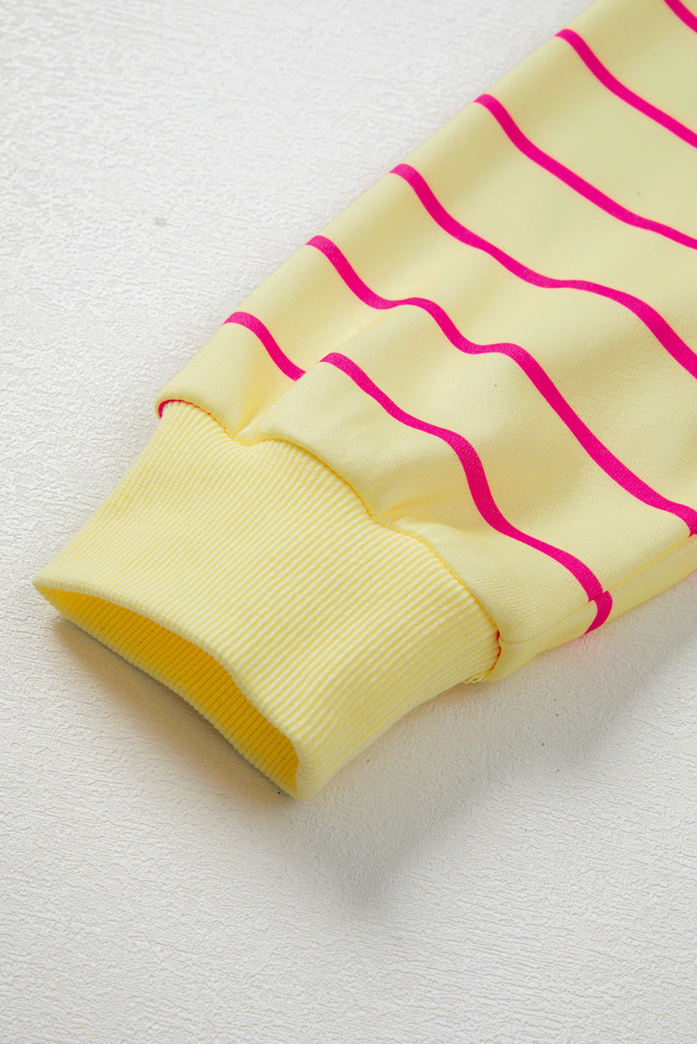 Striped Overlap Detail Drop Shoulder Pullover Sweatshirt eAura