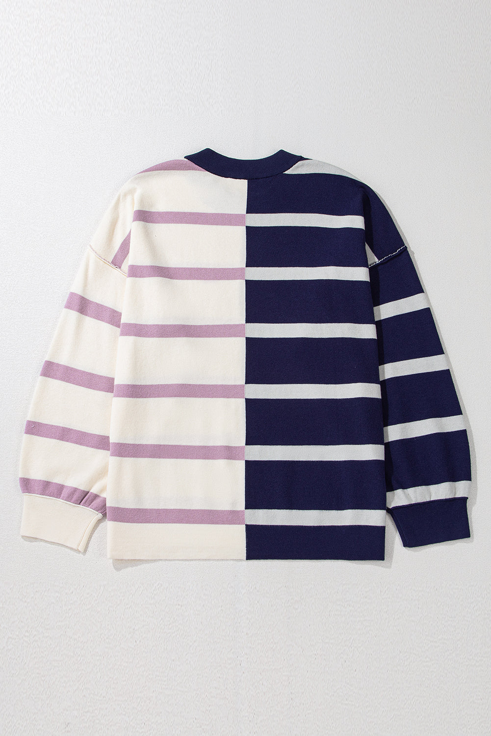Pink Stripe Colourblock Oversized Sweater eAura