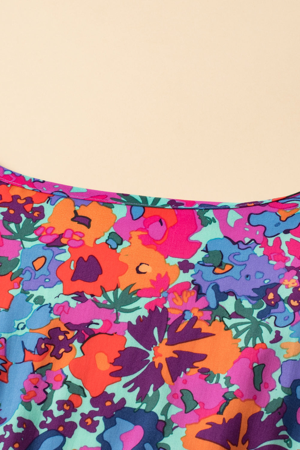 Blue Floral Print V Neck Wrap Split Maxi Dress eAura