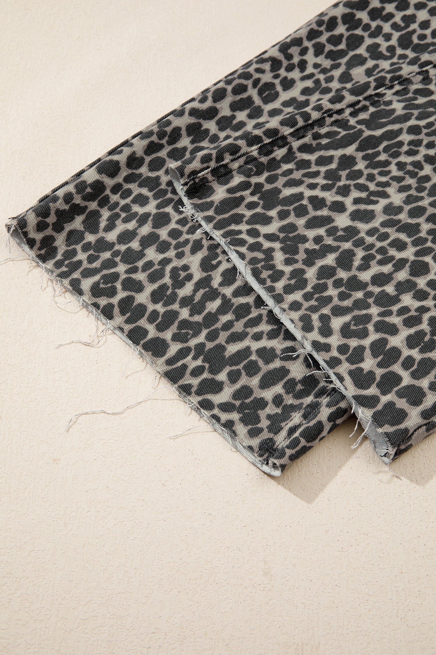 Leopard Print Wide Leg High Waist Jeans - Bottoms/Jeans/WideLeg