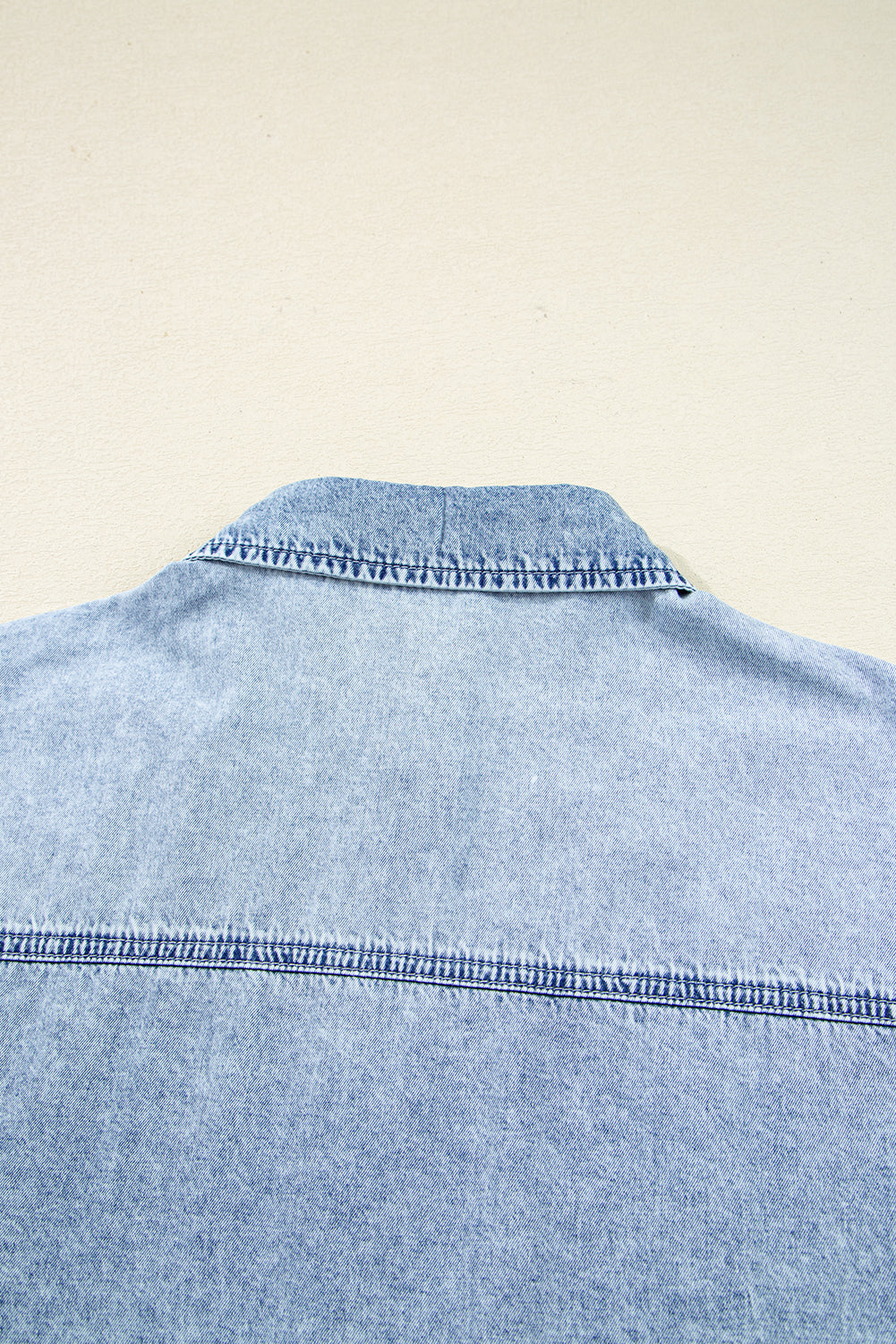 Beau Blue Chest Pocket Raw Hem Denim Baggy Shirt Dress Dear-Lover Dropshipping