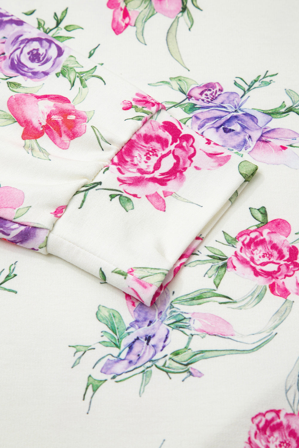 Floral Print Pullover Drawstring Lounge Pants Set - eAura