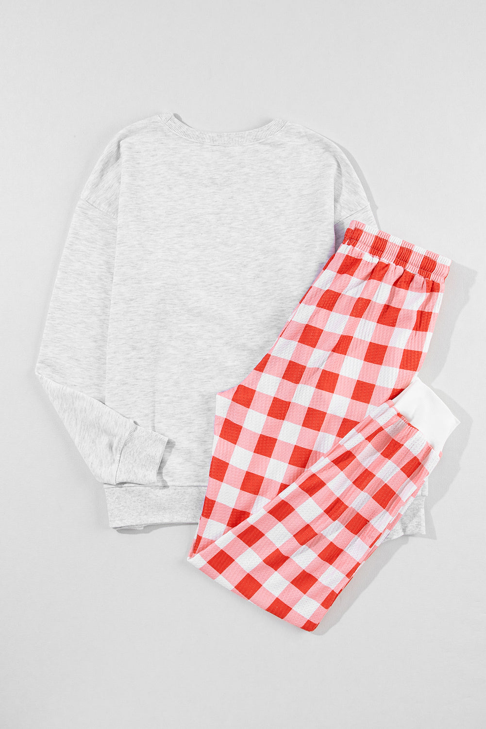 Christmas Claus Graphic Top Plaid Pants Pyjama Set - eAura