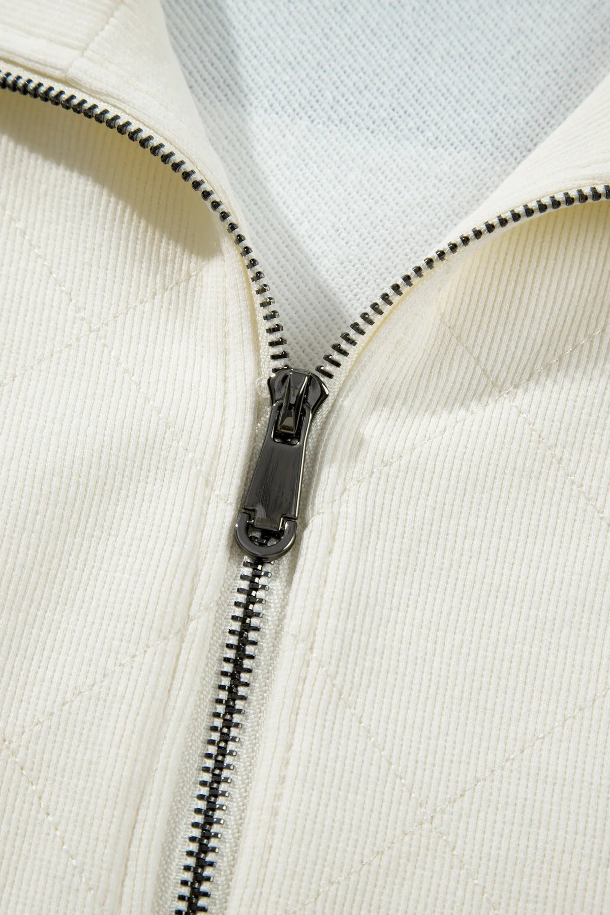 Plus Size Half Zipped Casual Sweatshirt – Green Stripe