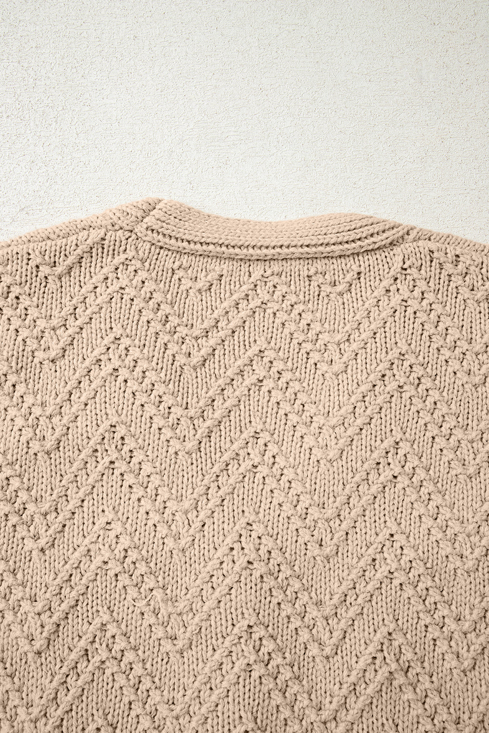 Pearl Embellished Buttoned V-Neck Knit Cardigan