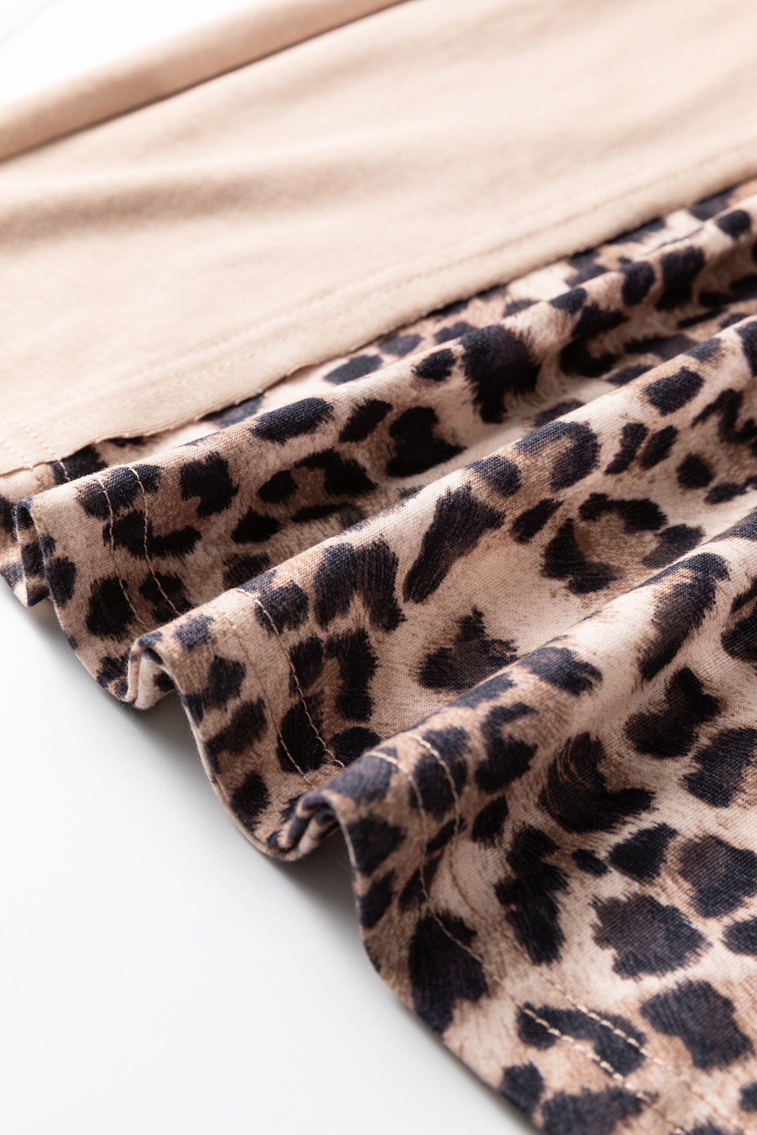 Mineral Wash Leopard Patchwork Wide Leg Trousers - Bottoms/Wide