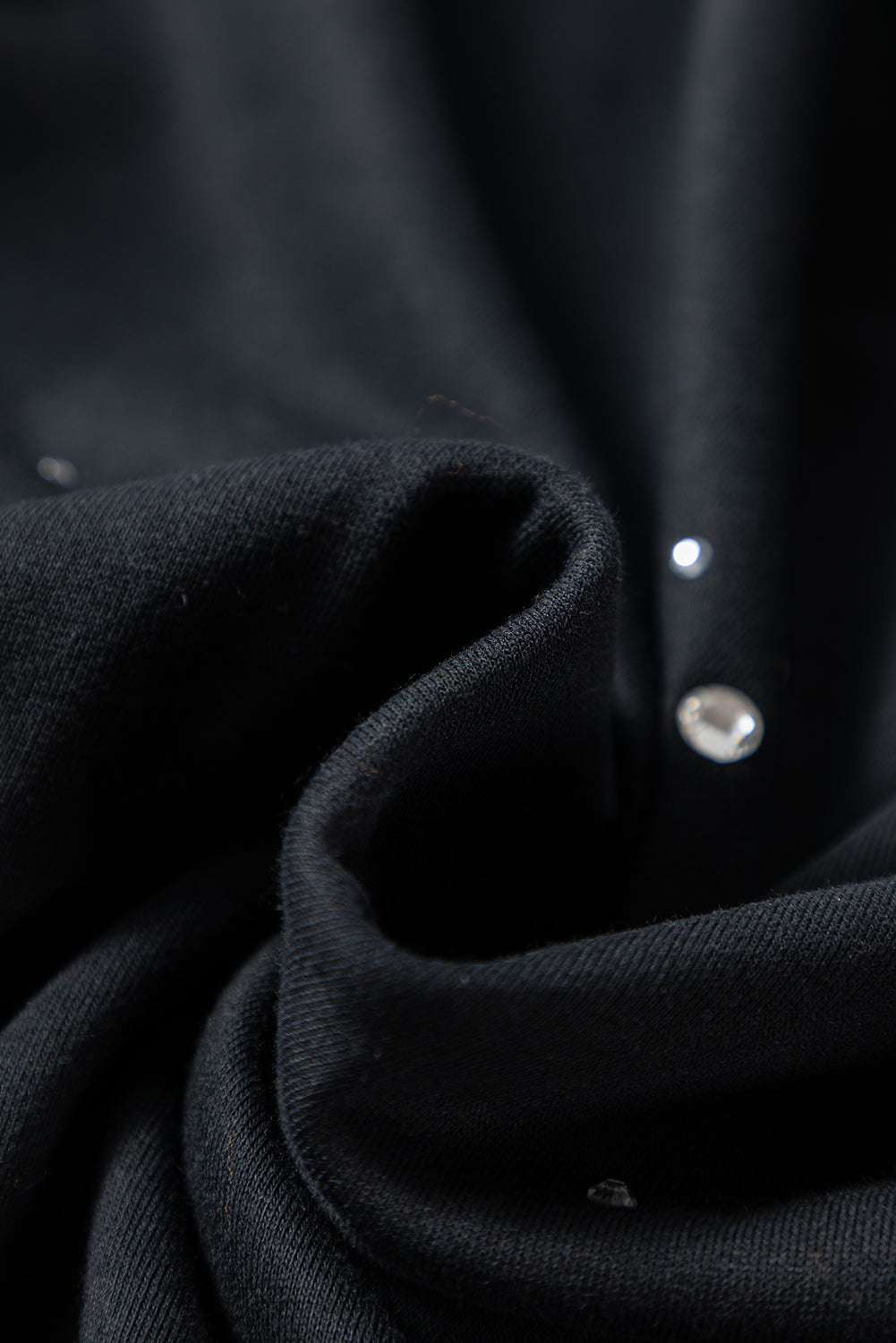 Black Rhinestone Embellished Drop Shoulder Sweatshirt - eAura