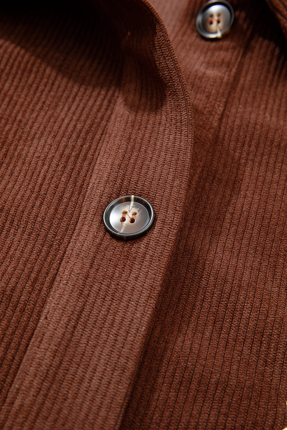 Floral Embroidered Collar Button Front Soft Corduroy Jacket eAura