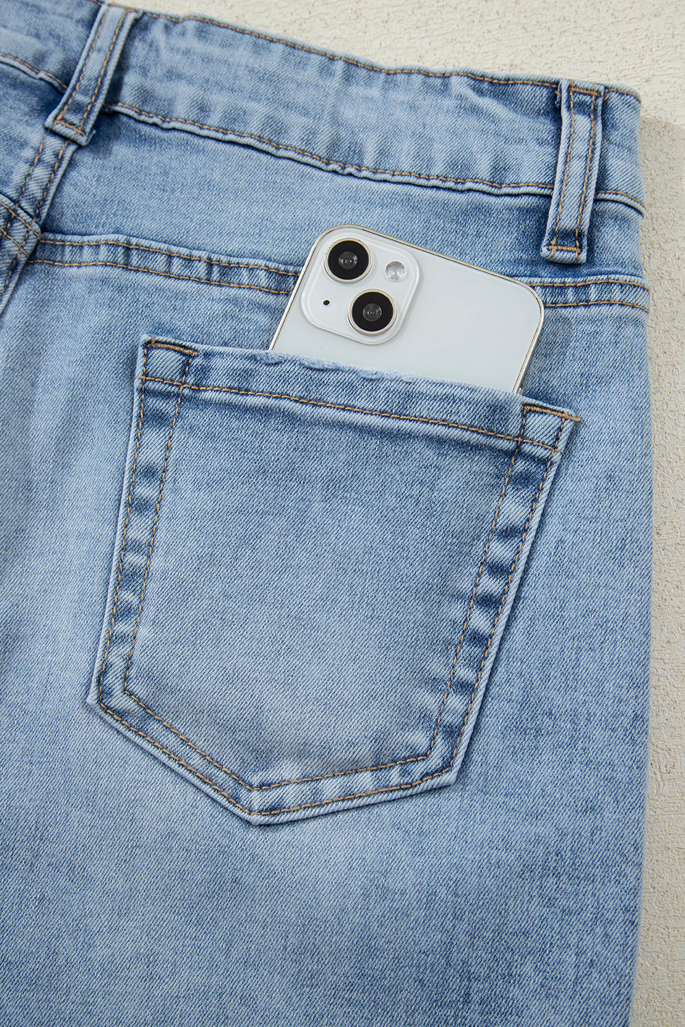 Slit Leg High Rise Drawstring Casual Jeans - eAura