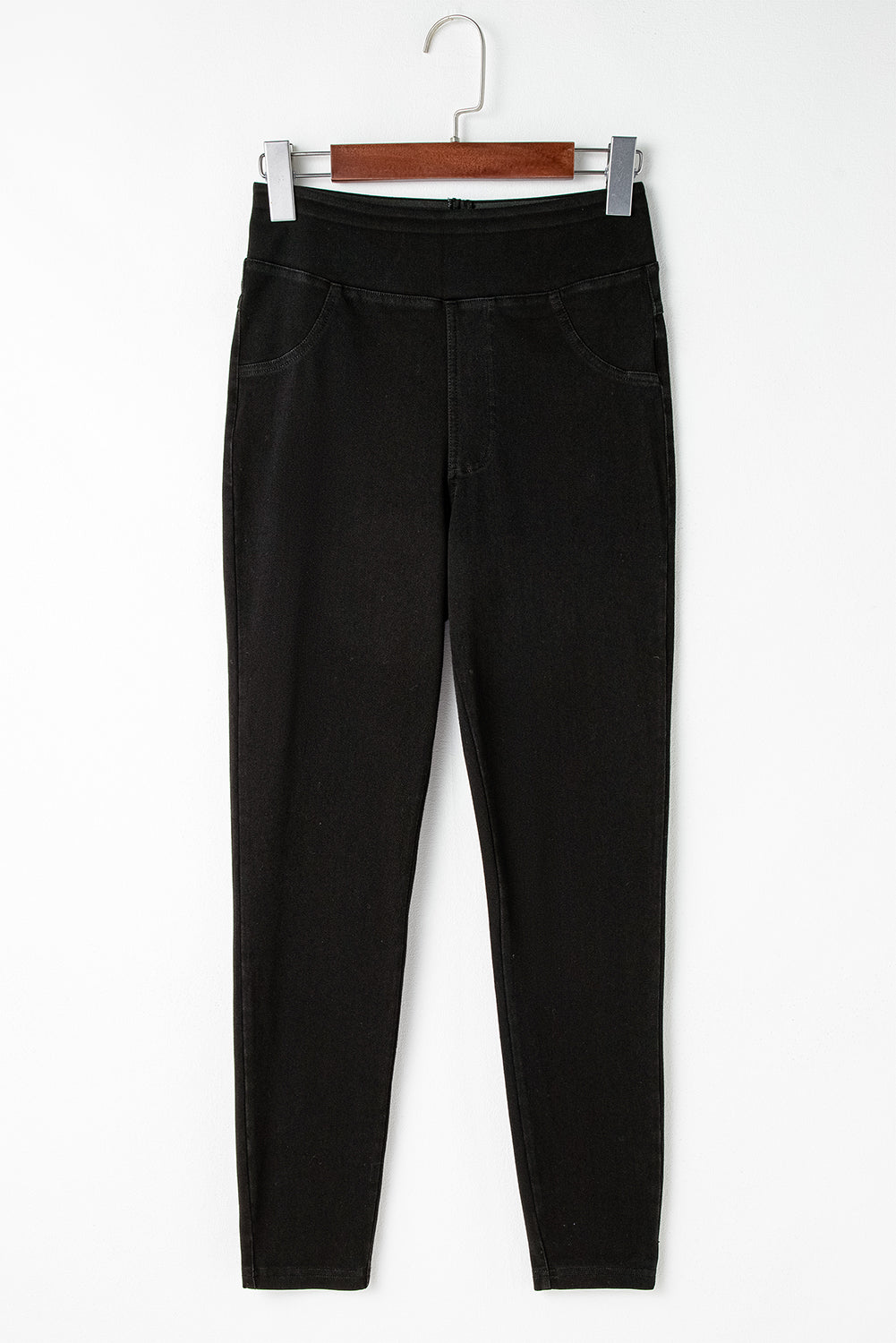 Black Solid Colour High Waist Stretchy Slim Fit Jeggings eAura