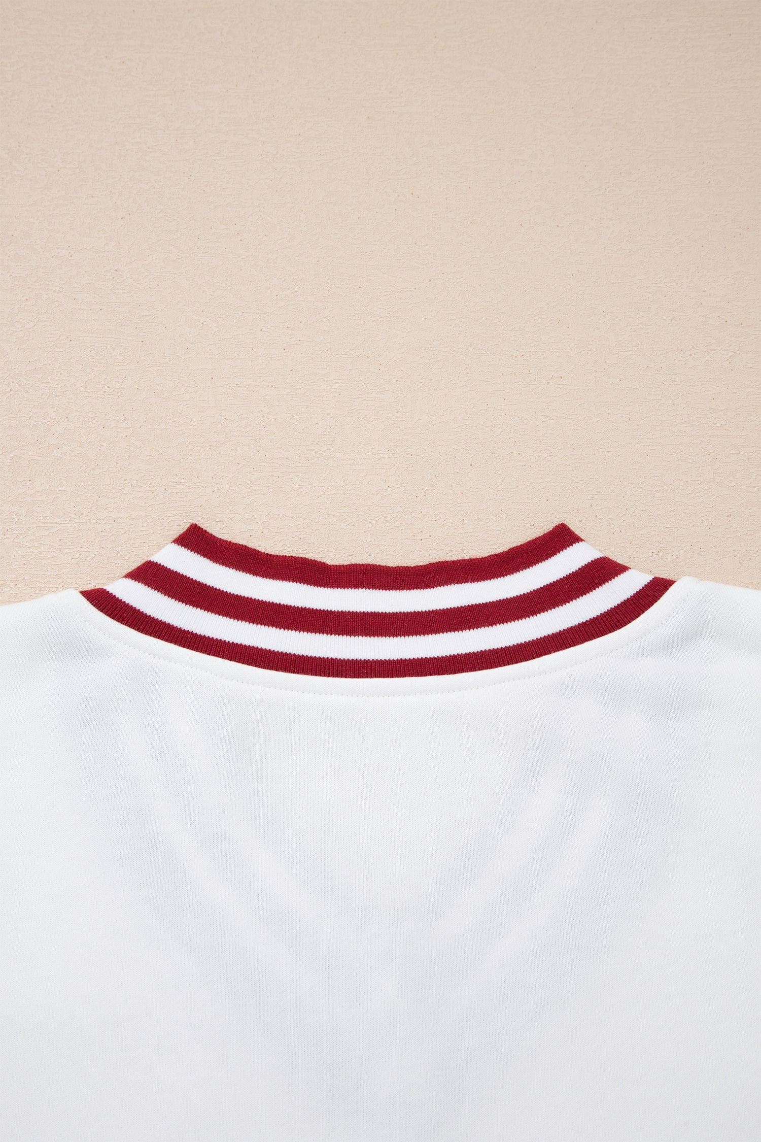 Chenille Letter A Graphic Varsity Striped V-Neck Puff Sleeve Sweatshirt - Tops/Sweatshirts & Hoodies