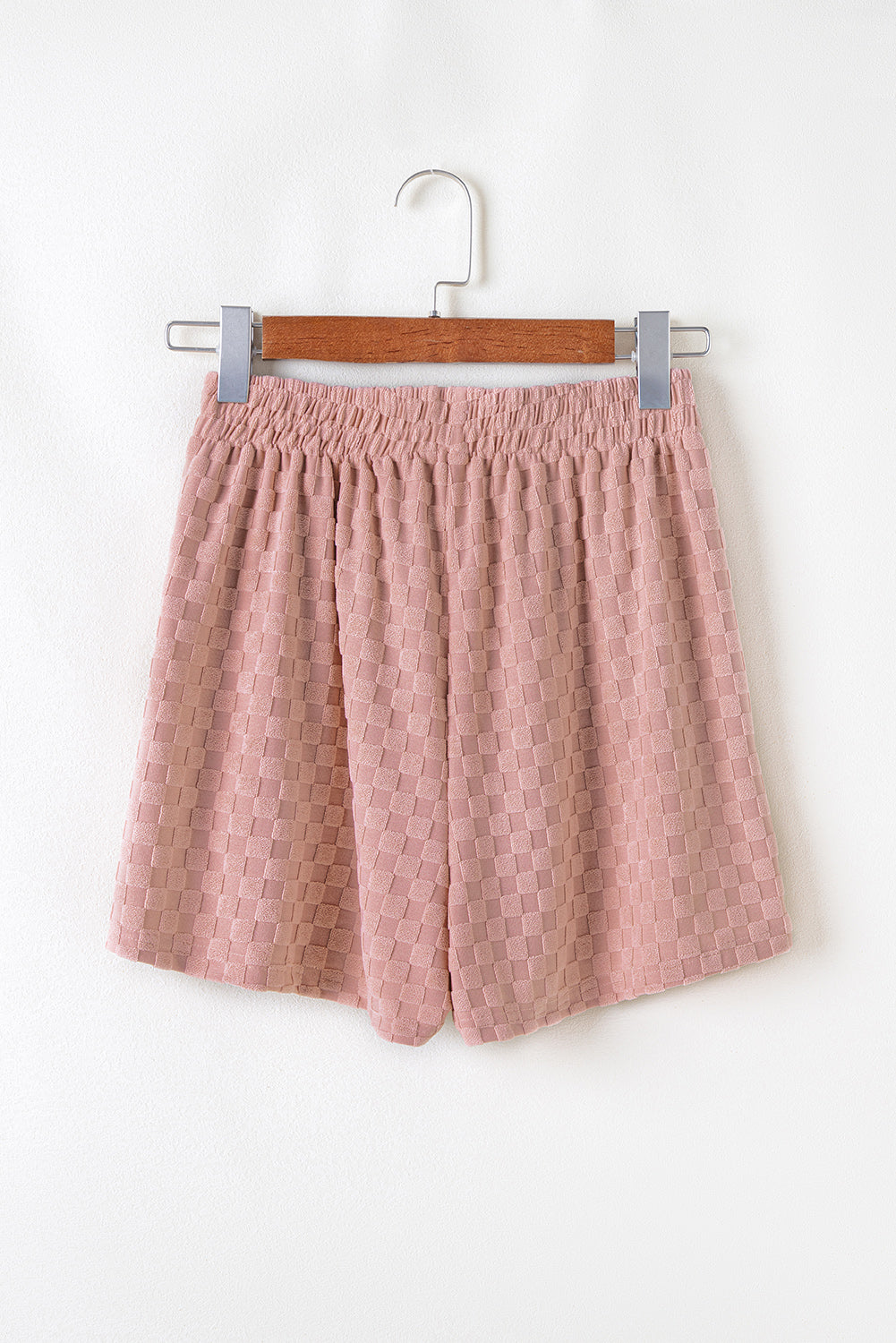 Blossom Checkered Textured Long Sleeve Top and Shorts Set eAura