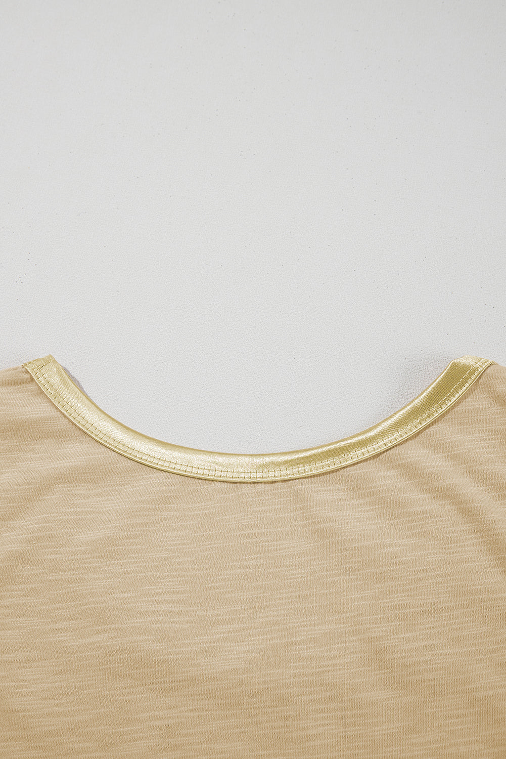 Tan Metallic Sheen Edge Scoop Neck Tank Top eAura