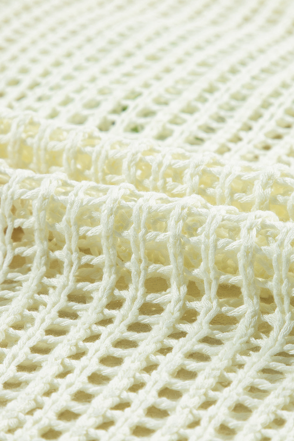 Light French Beige Crochet Flower Hollow-out Sweater eAura