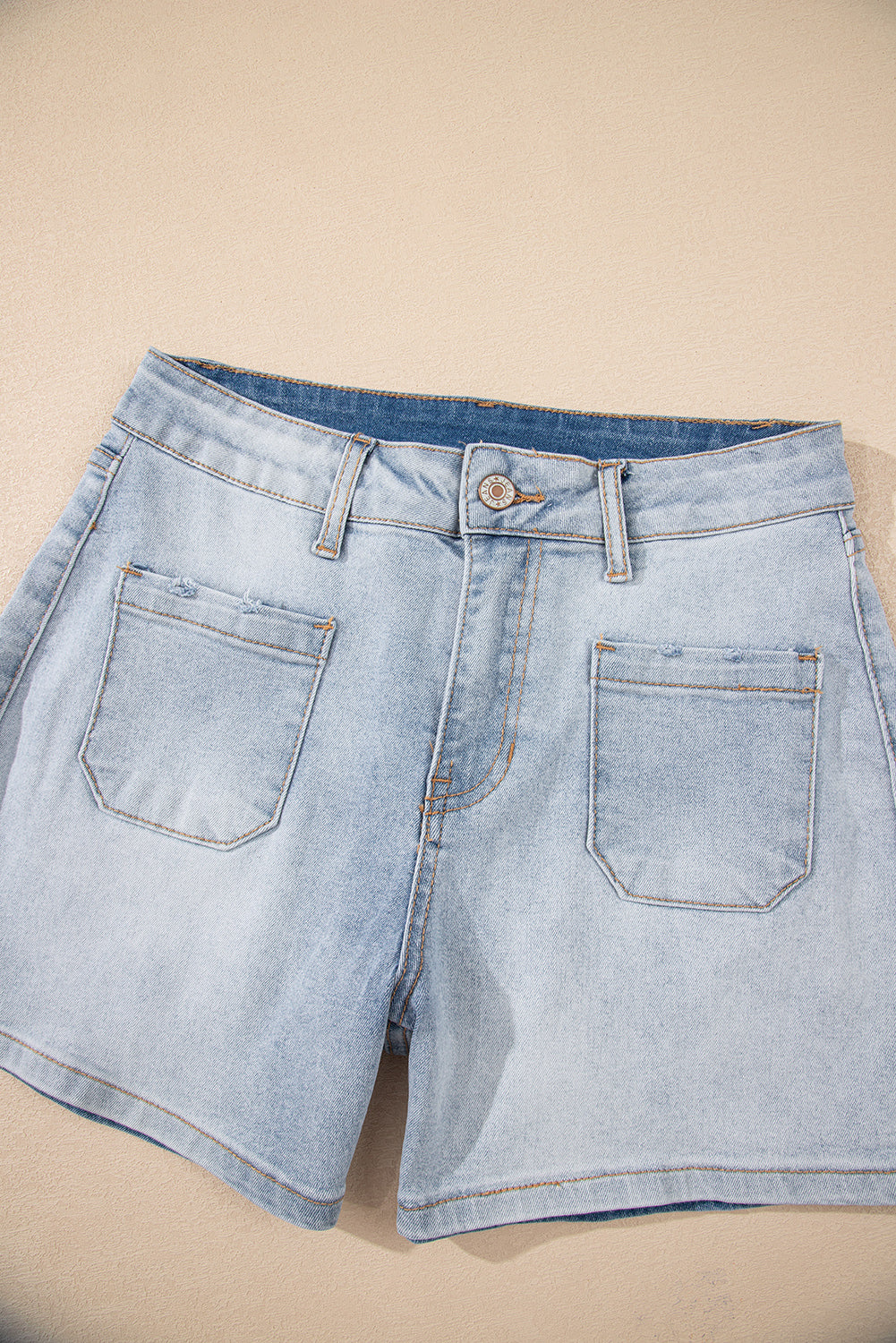 Beau Blue Light Wash High Rise Denim Shorts BB Fashion Outlet