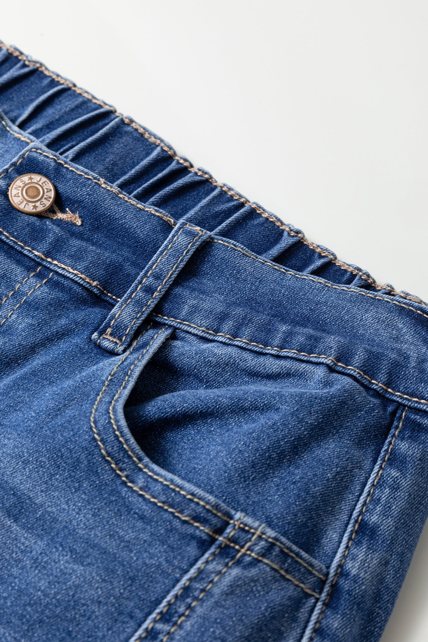 4 Buttons Front Tapered Casual Loose Fit Jeans – Blue