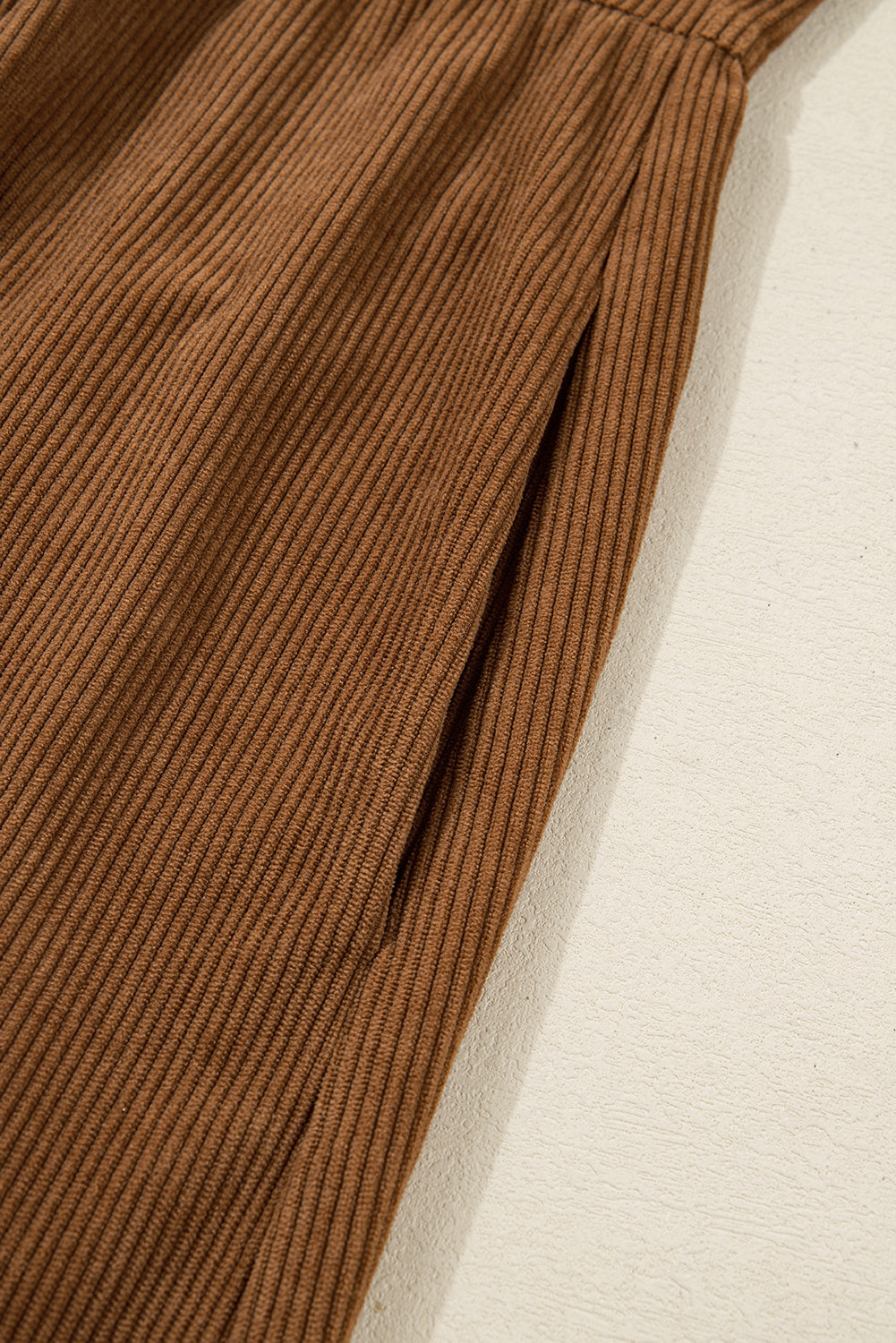 Soft Corduroy Full Buttoned Collared Shirt Dress Plus Size - eAura