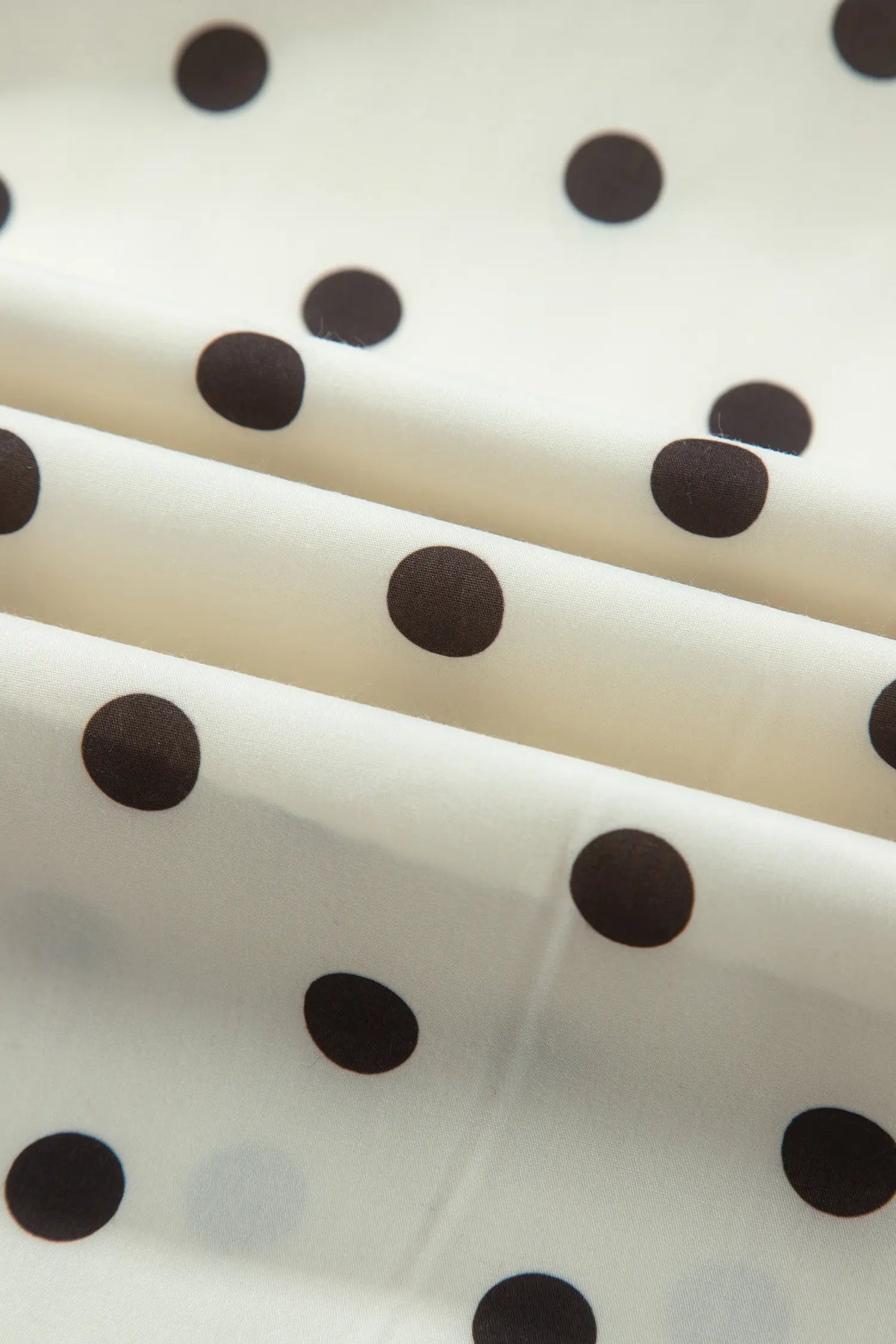 Smocked High Waist Long Skirt with Polka Dot Print