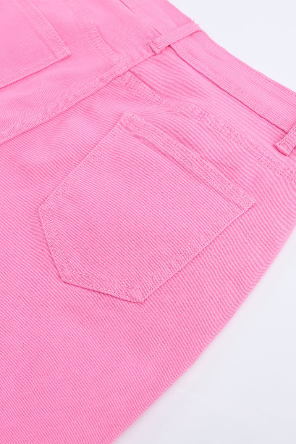 Pink Vintage High Waist Flare Leg Ripped Raw Hem Jeans Beagle Boutique Fashion Outlet