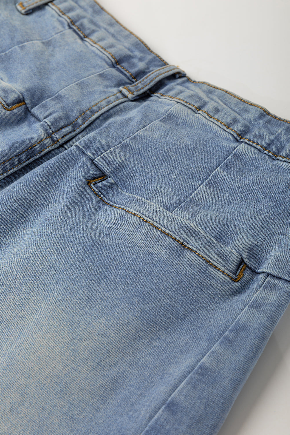 Ashleigh Blue Washed Pleated Detail Wide Leg Jeans - eAura