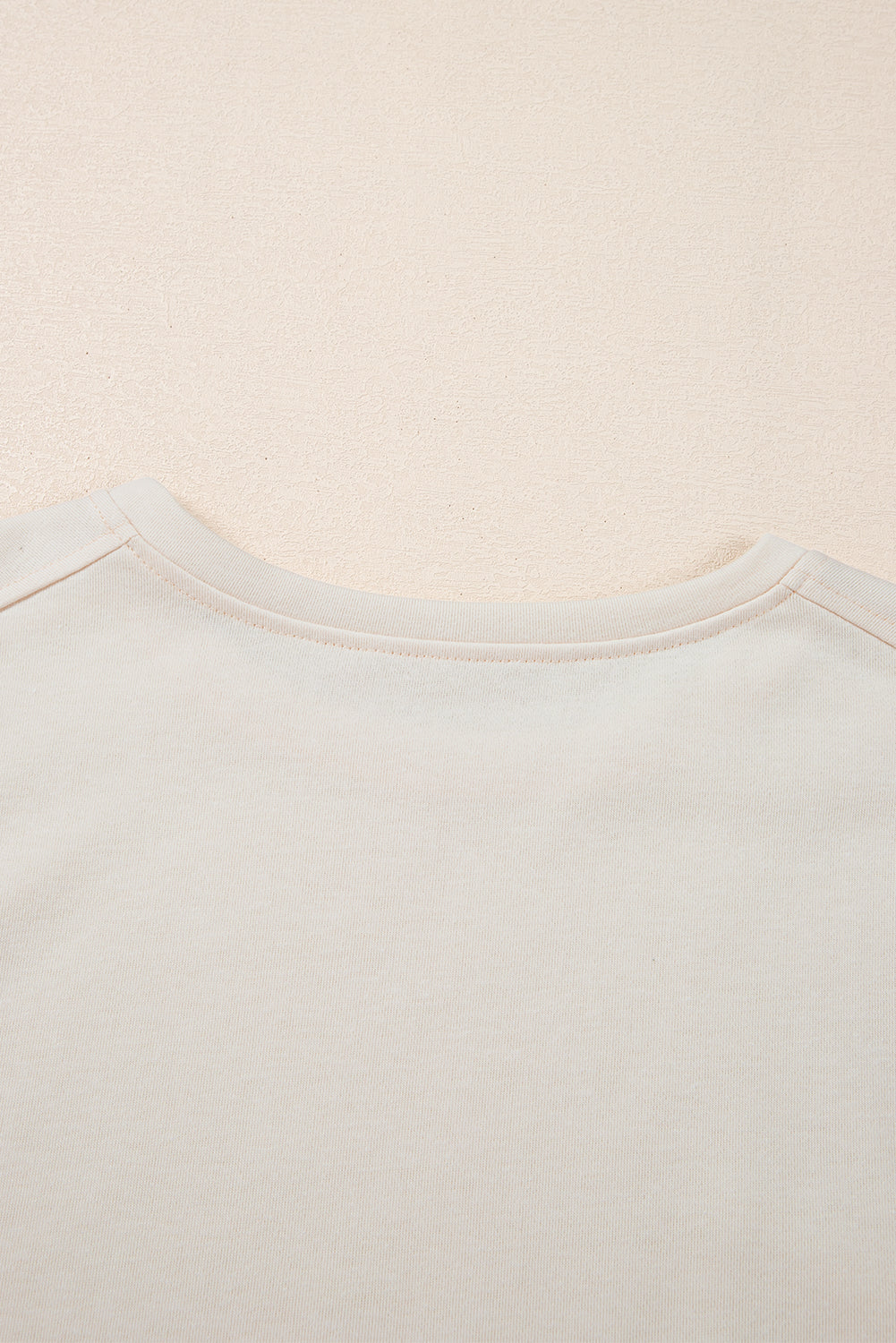 White Pearled Puff Sleeve Round Neck Loose Top eAura