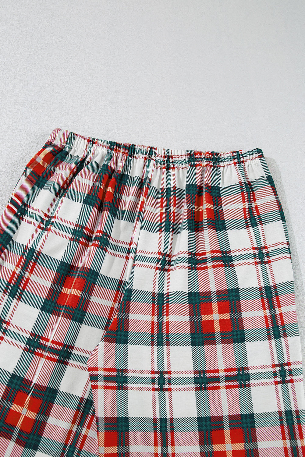 Red Christmas Plaid Print Two Piece Long-Sleeve Pyjama Set eAura