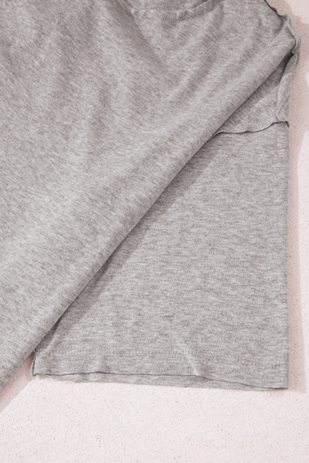 Grey Solid Colour Loose Tee 2 Piece Shorts Set eAura