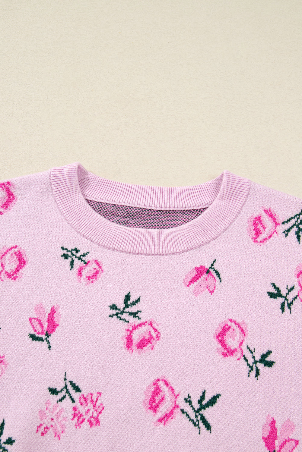 Floral Print Drop Shoulder Cropped Sweater eAura