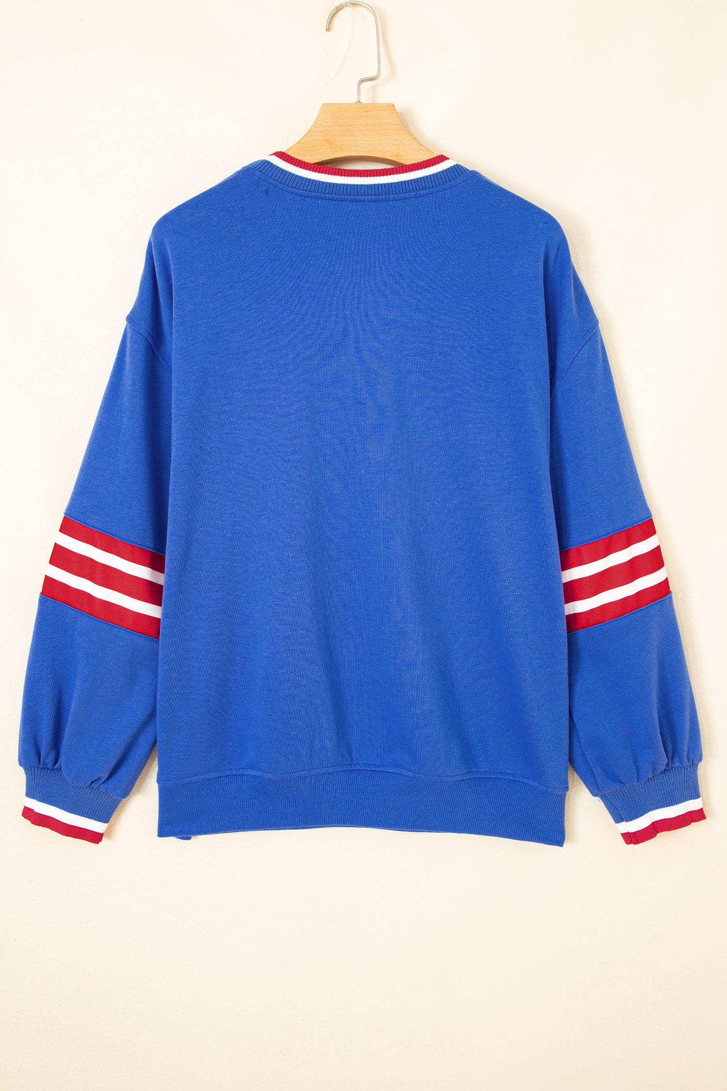 Abstract Racing Graphic Embroidered Patchwork Long Sleeve Sweatshirt – Sky Blue