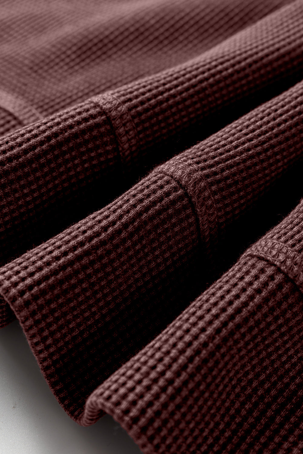 Waffle Textured Long Sleeve Loose Top - eAura