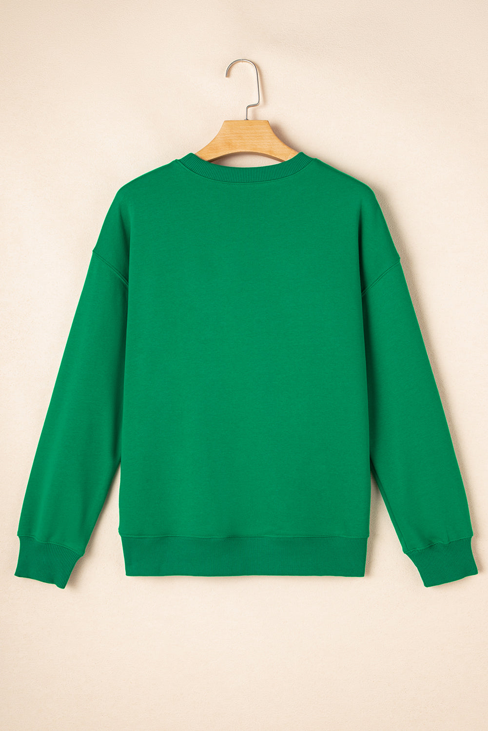 Dark Green Solid Classic Crewneck Pullover Sweatshirt eAura