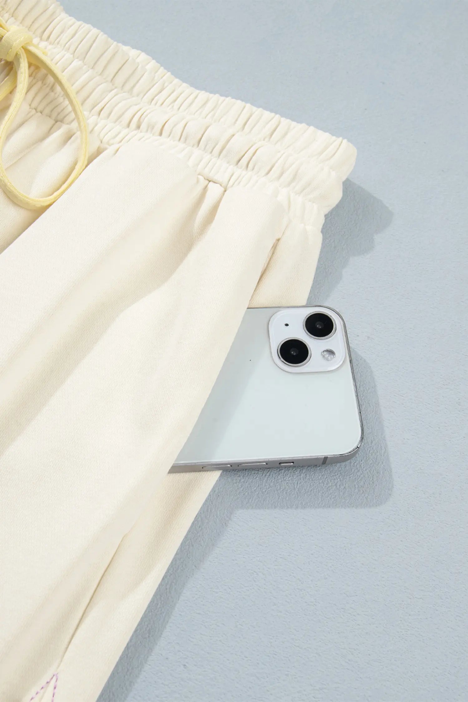 White Summer Color-Blocked Star Patchwork Pants