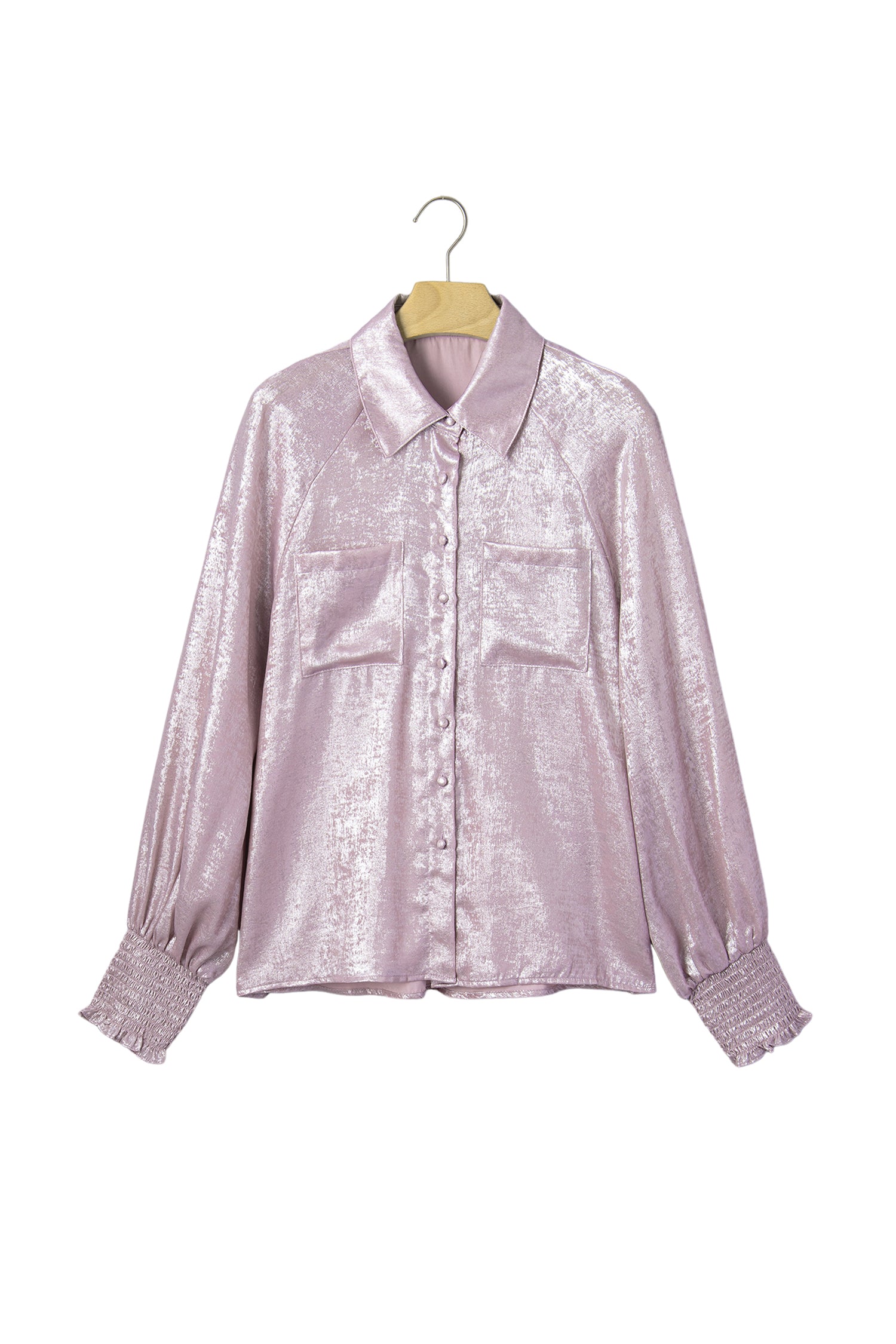 Long Sleeve Button Front Ruffle Cuffs Back Paneling Shirt – Delicacy