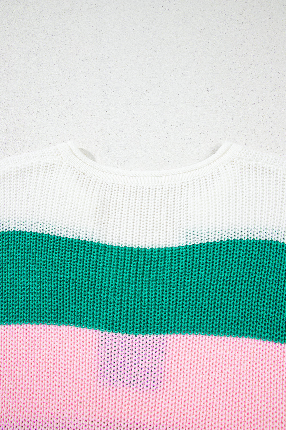 Multicolour Colour Block Notch V Neck Sweater Top eAura
