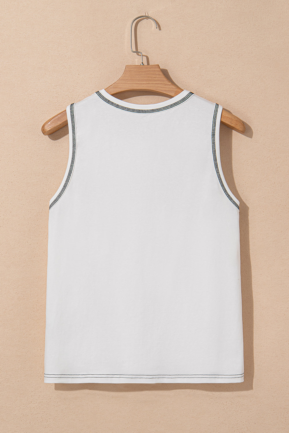 White Sweet Bow Stitching Trim Sleeveless Top eAura