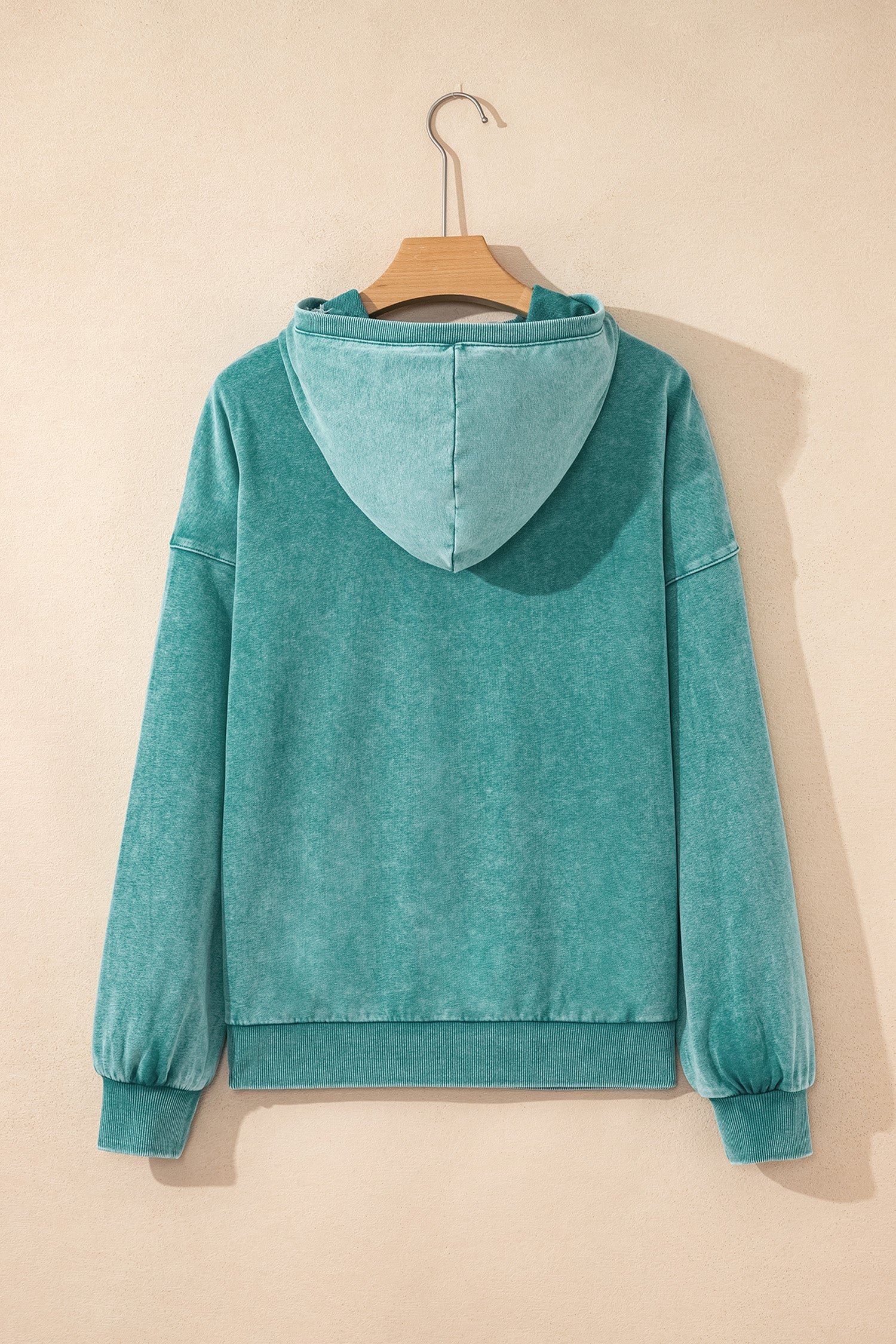 Half Zip Kangaroo Pocket Mineral Wash Baggy Hoodie - Tops/Sweatshirts & Hoodies