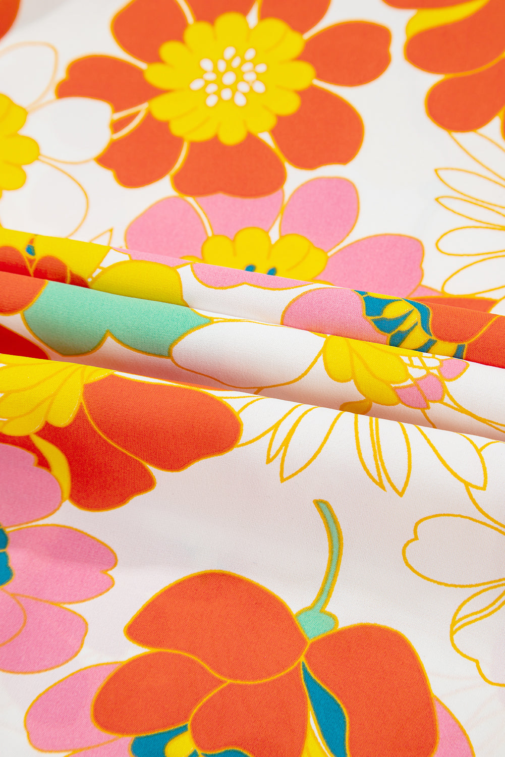 Abstract Print V-Neck Half Sleeve Blouse