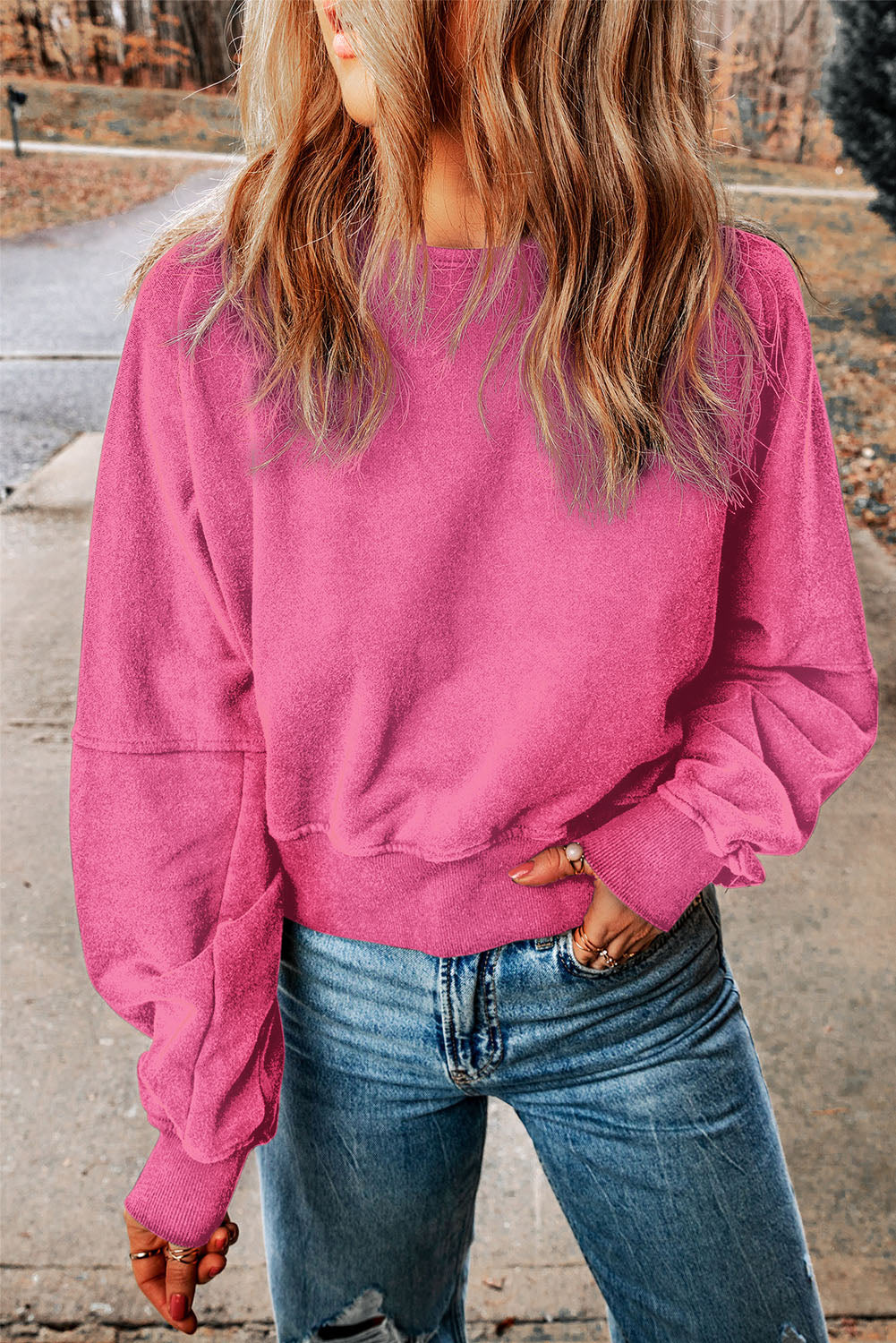 Black Acid Wash V-shape Open Back Sweatshirt eAura
