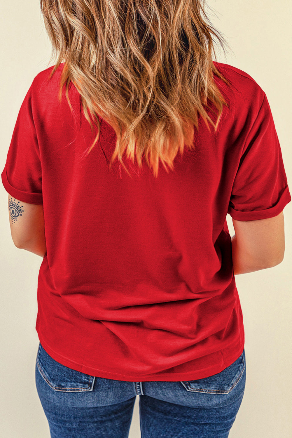 Casual Plain Crew Neck Tee T-Shirt