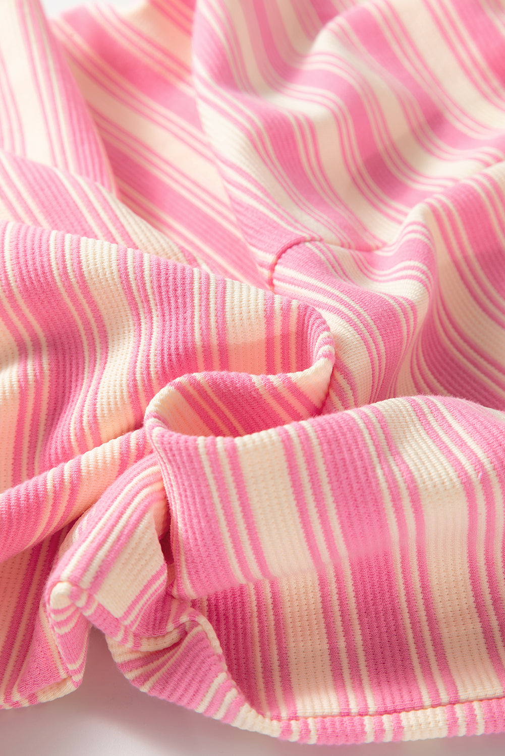 Pink Stripe Knotted Strap Patched Pocket Romper eAura